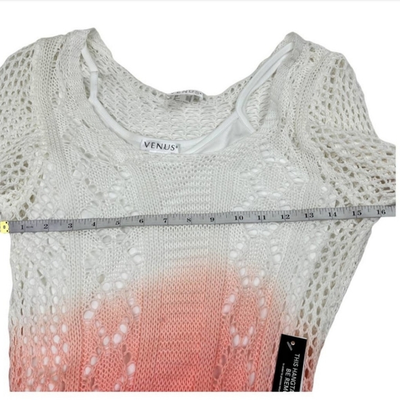 Venus NEW Crochet Over Slip Illusion Dress Ombre White Peach Size medium - Picture 7 of 8
